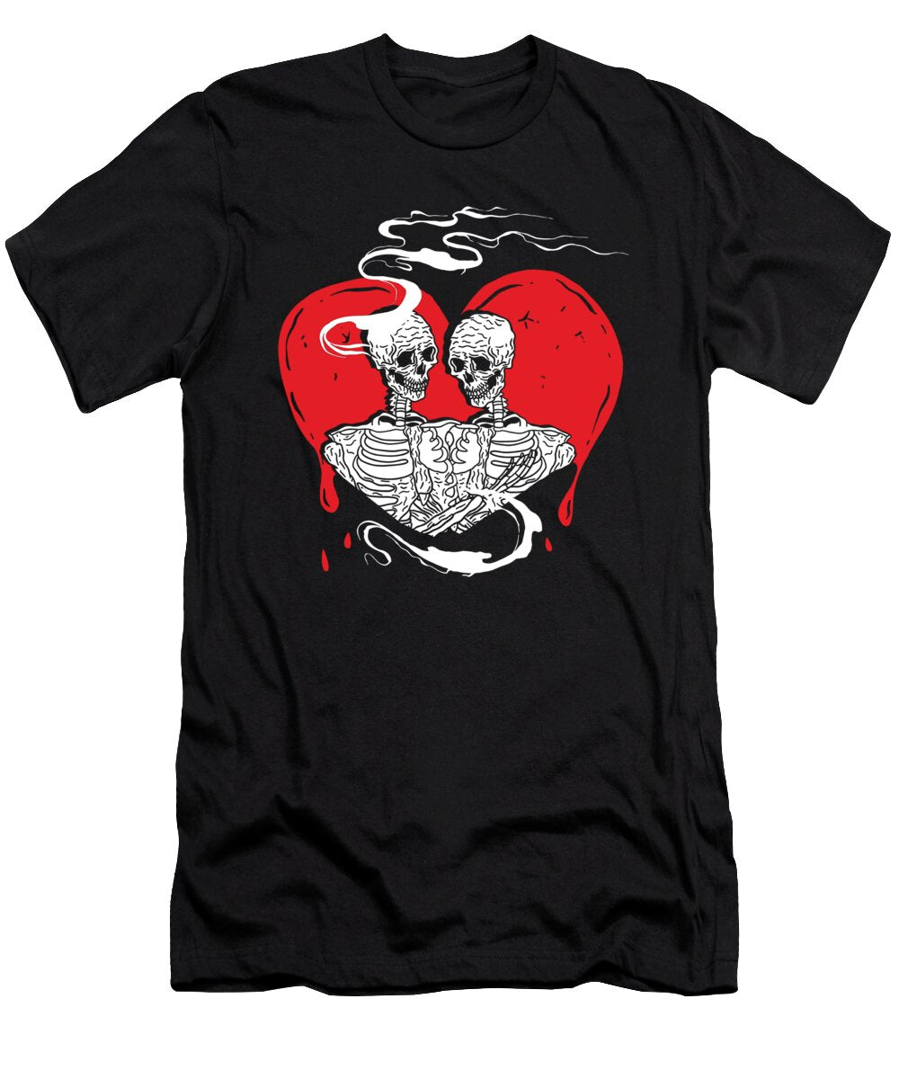 1 Till Death Midnight Lovers Gothic Skull Bones Aesthetic Dark Toms Store T-Shirt