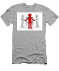 1 Toon Men Holding Hands in a Circle Support Group Teamwork Business Leader Concept Michal Bednarek T-Shirt