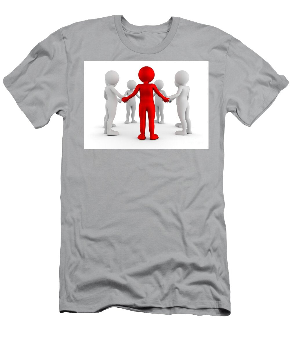 1 Toon Men Holding Hands in a Circle Support Group Teamwork Business Leader Concept Michal Bednarek T-Shirt