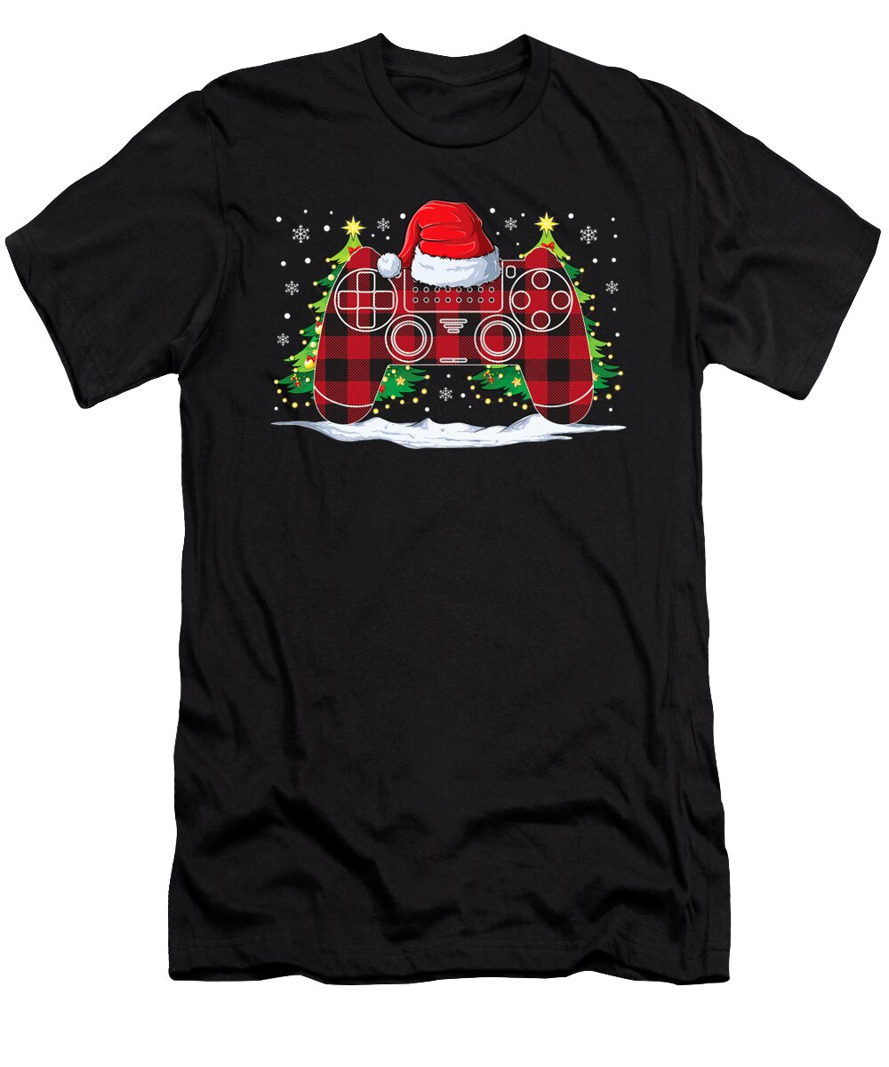 1 Video Game Controller Christmas Santa Hat Gamer Zyneu Gangd T-Shirt