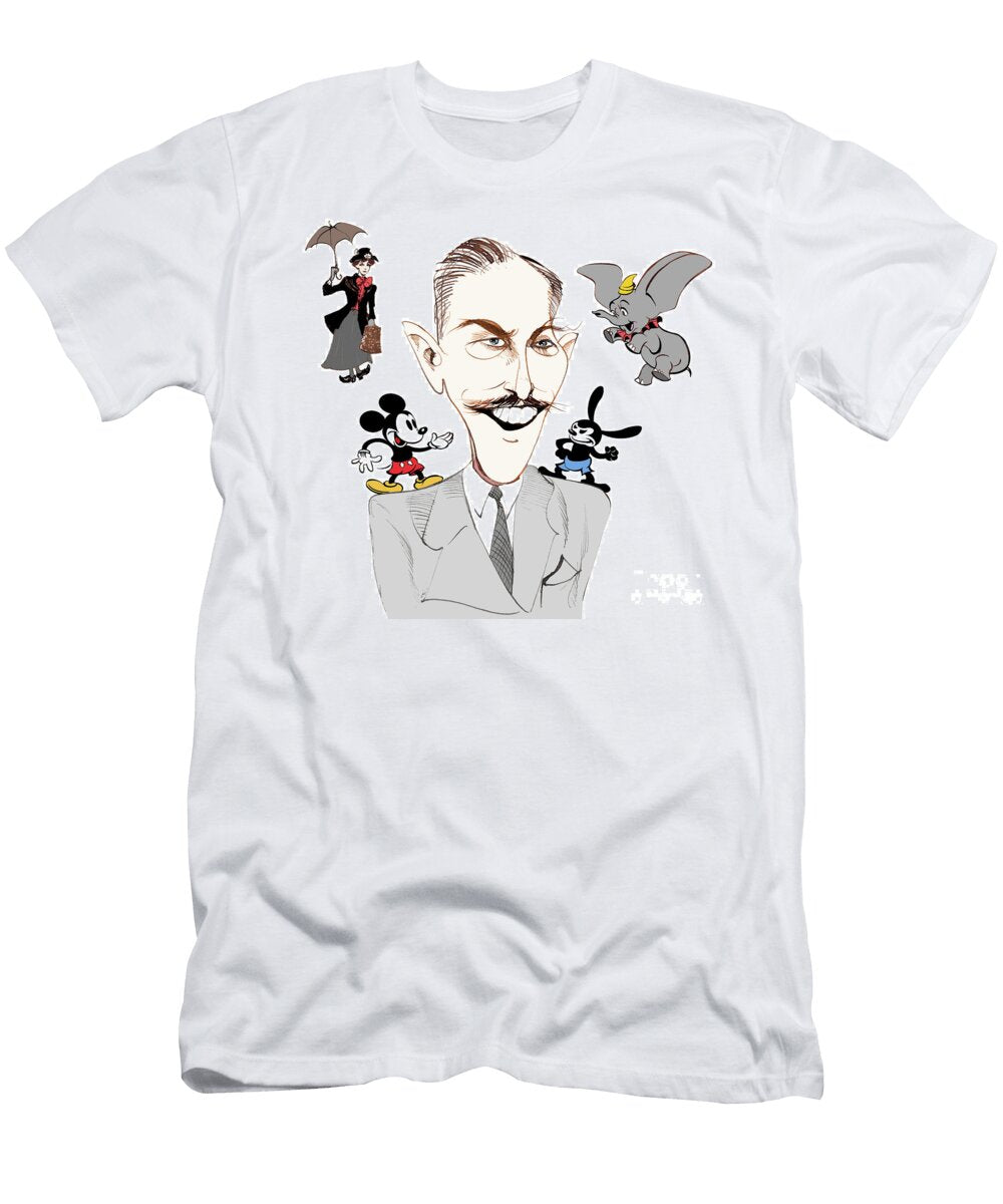 1 Walt Disney American Film Producer Business Magnate Cartoonist and Animator Caricatured with Mary Poppins Neale Osborne T-Shirt