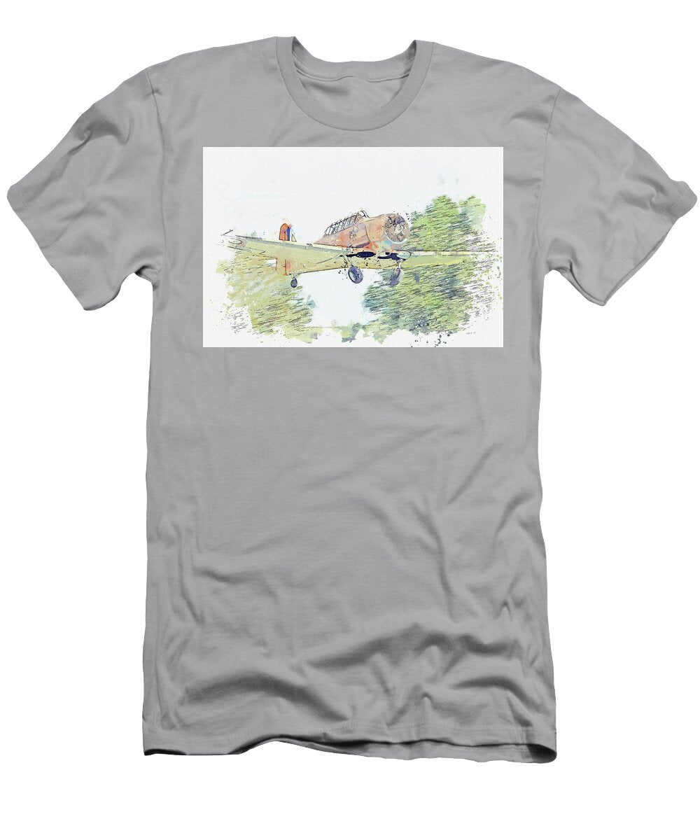 10 North American T Harvard Aj G Bjst Wacky Wabbit Raf Desert Airforce War Planes in Watercolor Ca By a Celestial Images T-Shirt
