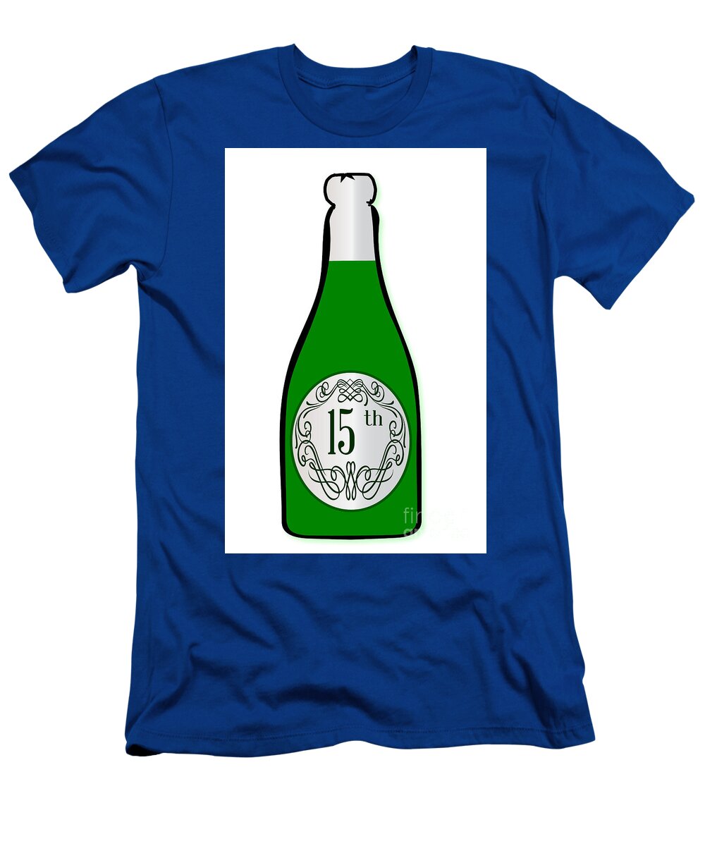 15th Celebration Wine Bottle Bigalbaloo Stock T-Shirt