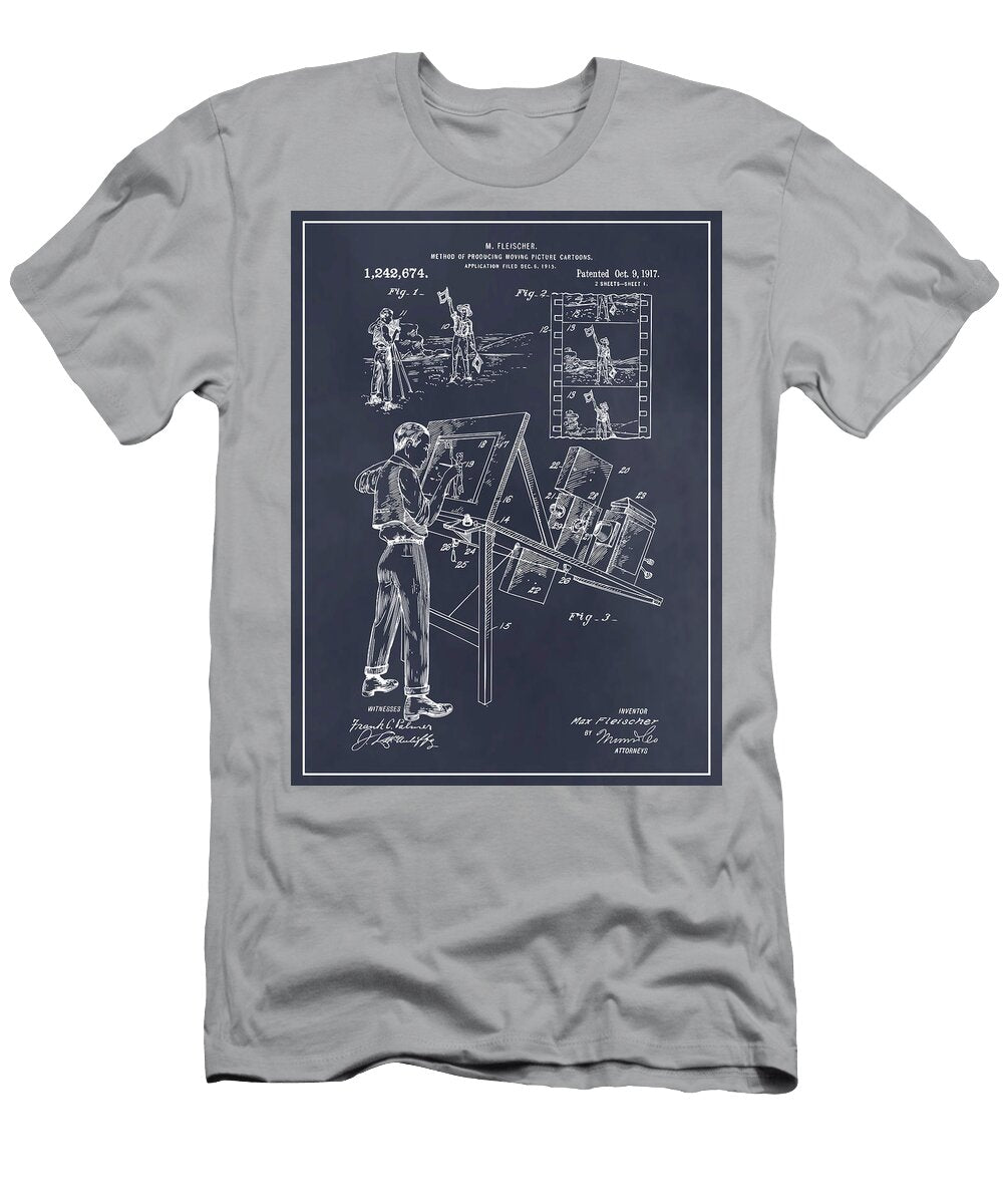 1915 Max Fleischers Original Rotoscope for Cartoons Blackboard Patent Print Greg Edwards T-Shirt
