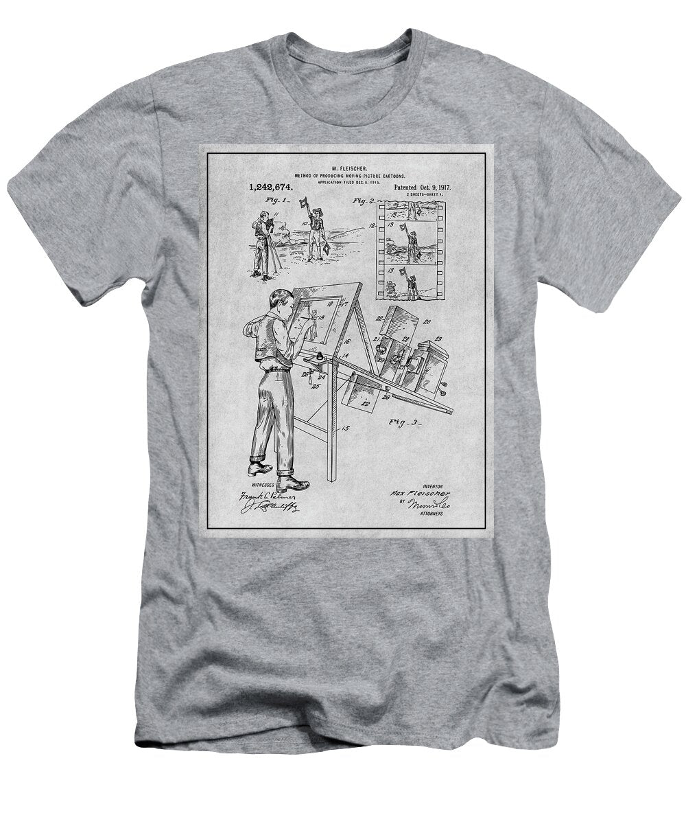 1915 Max Fleischers Original Rotoscope for Cartoons Gray Patent Print Greg Edwards T-Shirt