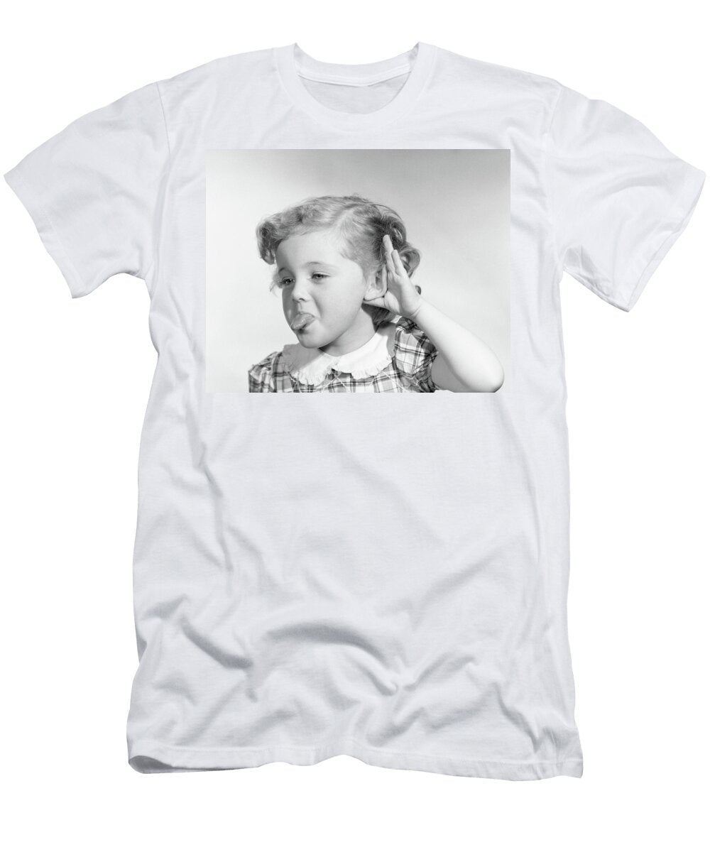 1950s Little Girl Making Rude Gesture Vintage Images T-Shirt