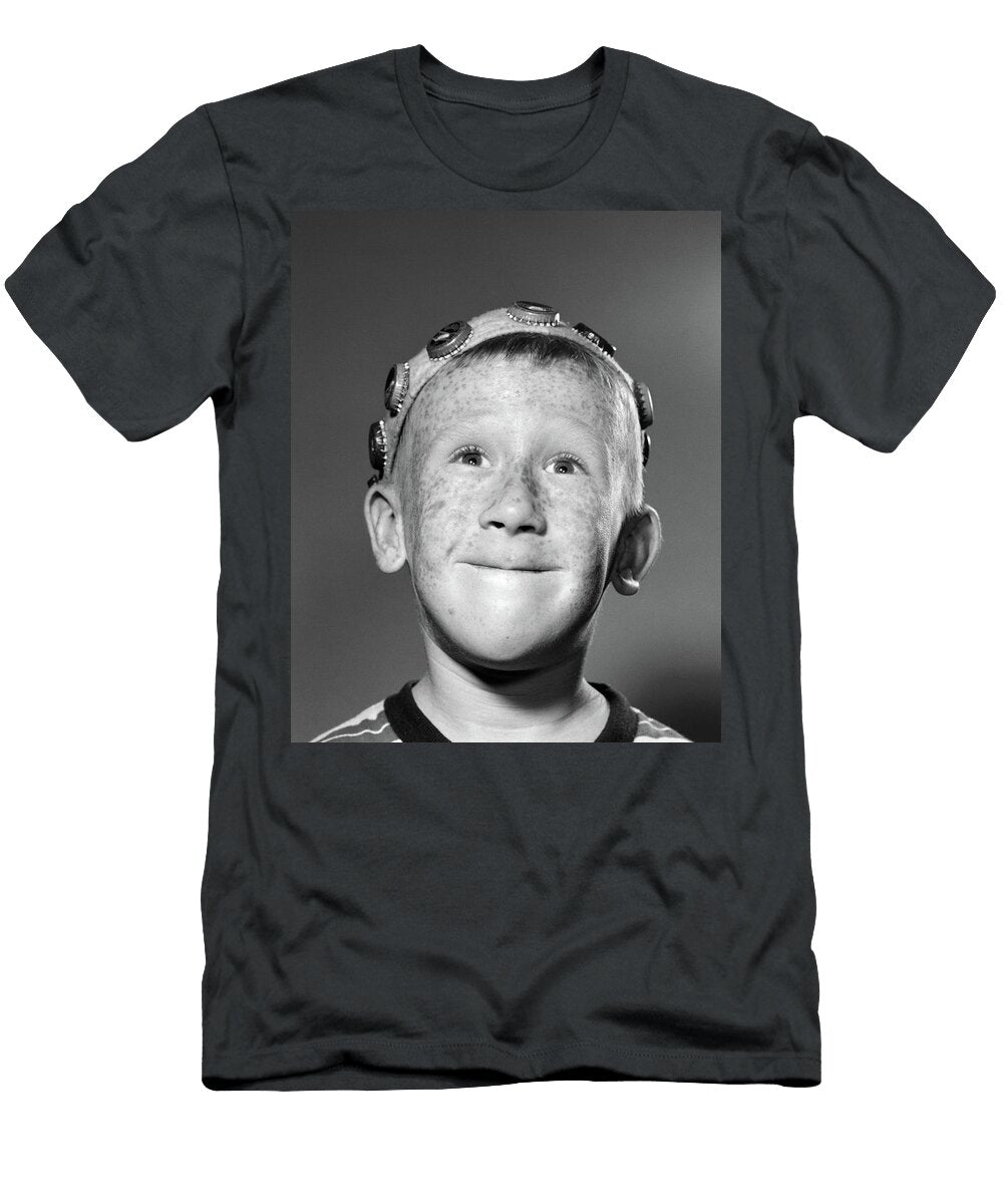 1950s Portrait of Smiling Freckled Teen Vintage Images T-Shirt
