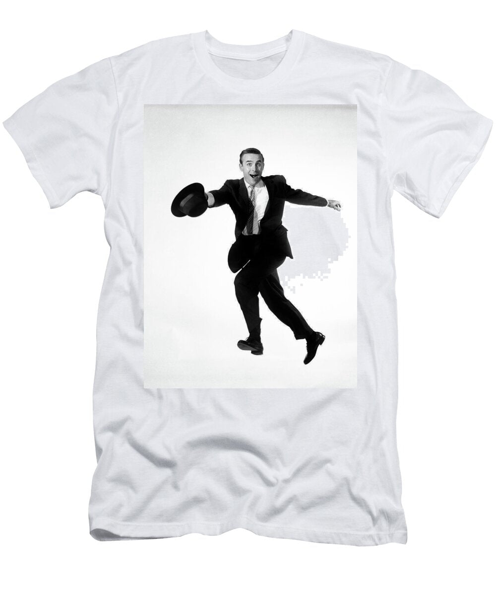 1960s 1950s Man Business Suit Jumping Vintage Images T-Shirt