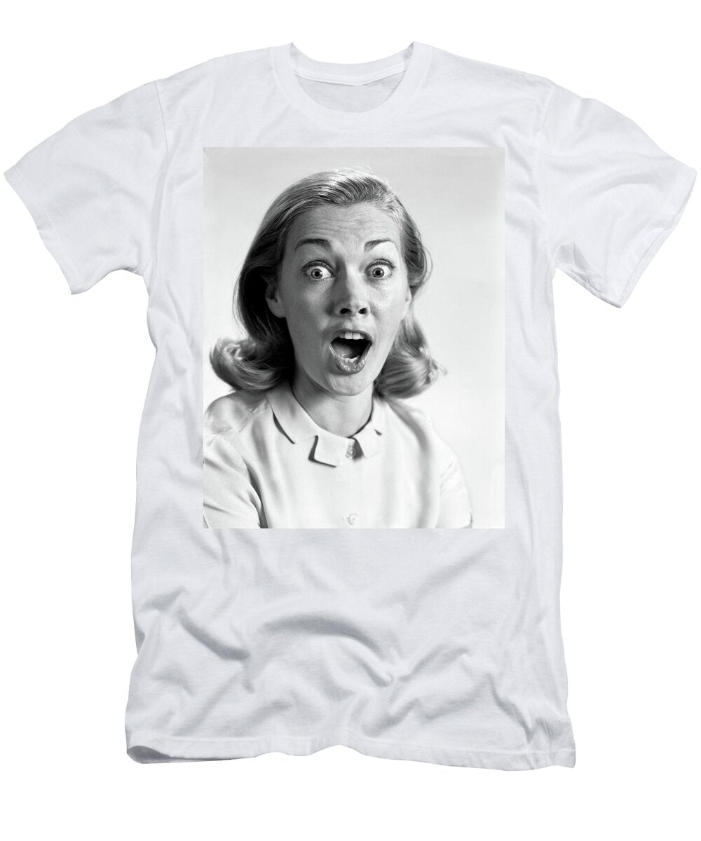 1960s Head Shot Woman Eyes and Mouth Vintage Images T-Shirt