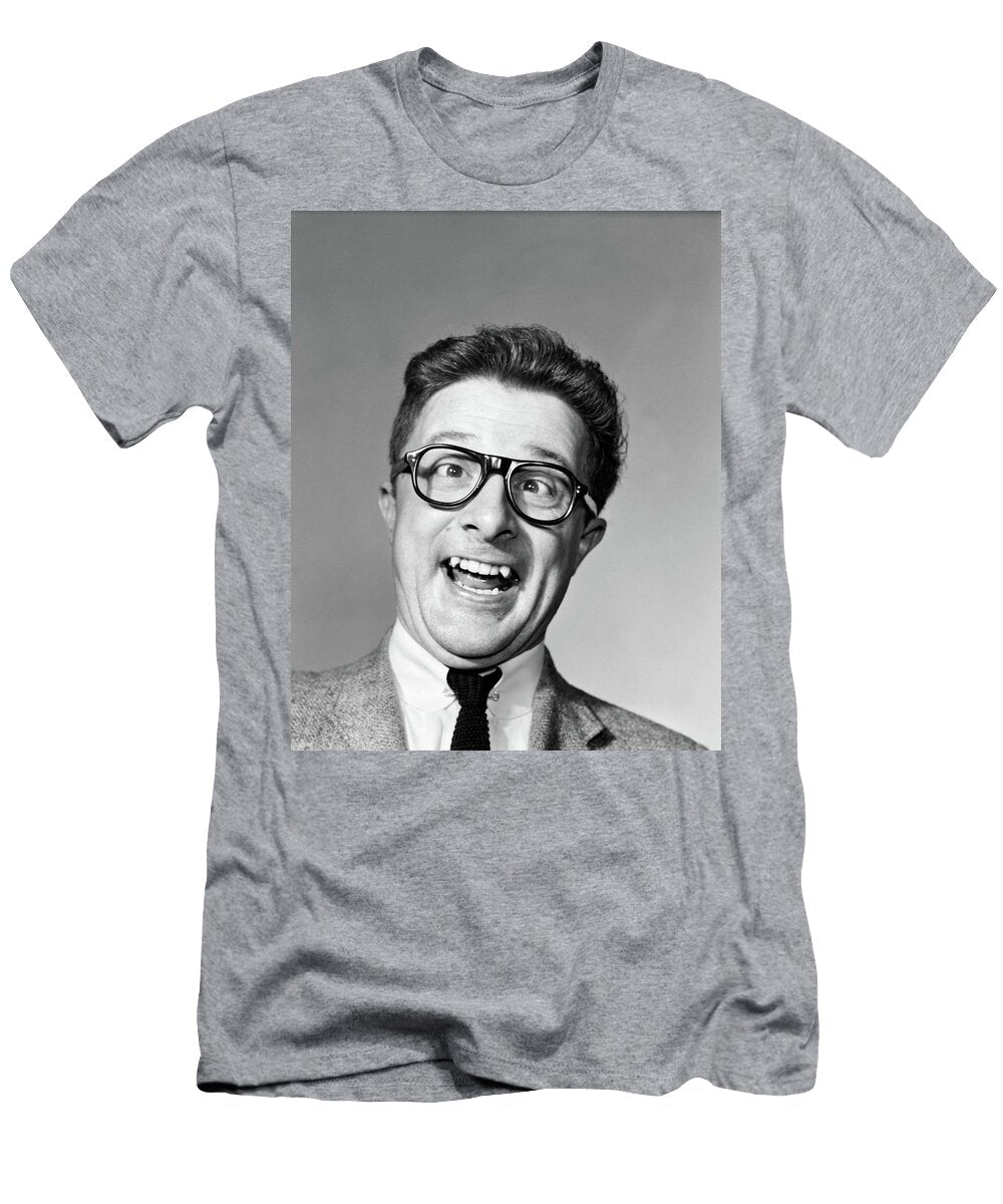 1960s Laughing Man Wearing Black Vintage Images T-Shirt