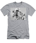 1960s Smiling Woman Wearing Goofy Straw Hat Playing Bongo Drums Panoramic Images T-Shirt