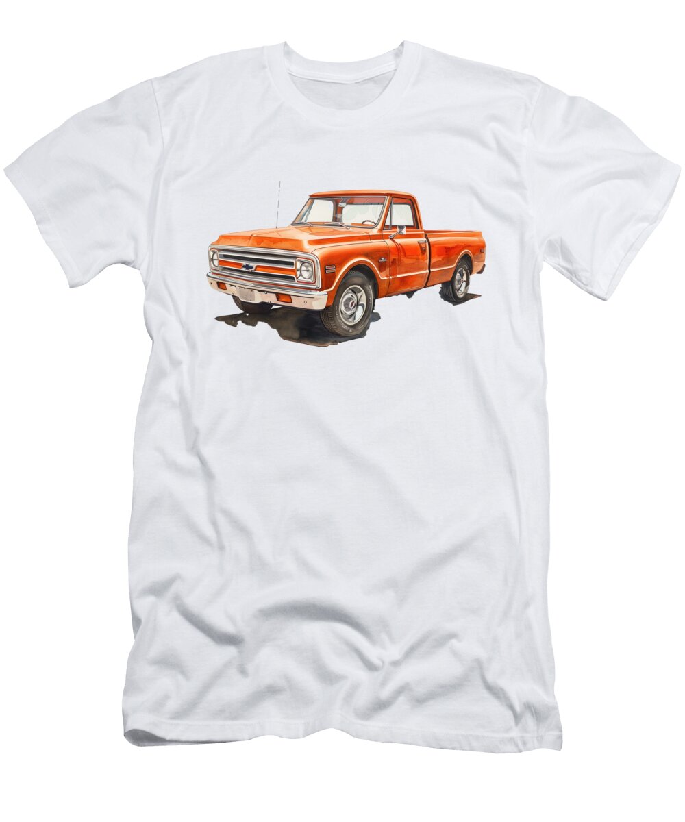 1967 Chevy Pickup Truck Watercolor 261 Peter Lopez T-Shirt