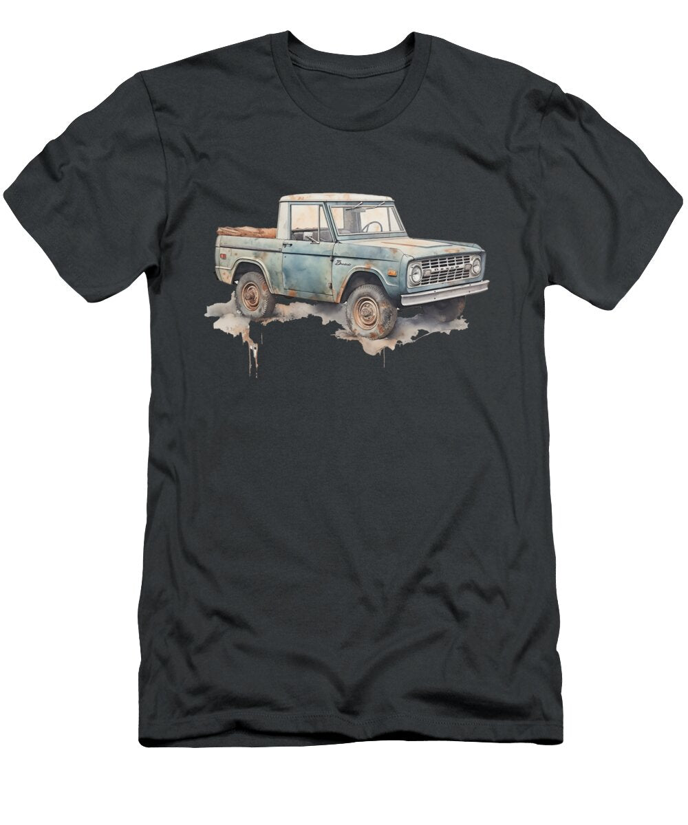 1970 Ford Bronco Watercolor 323 Peter Lopez T-Shirt