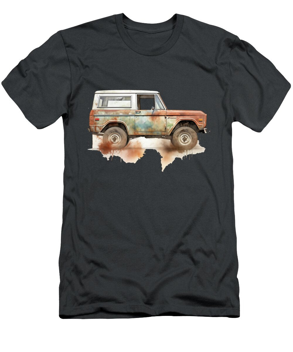 1970 Ford Bronco Watercolor 441 Mad Paperairplanes T-Shirt