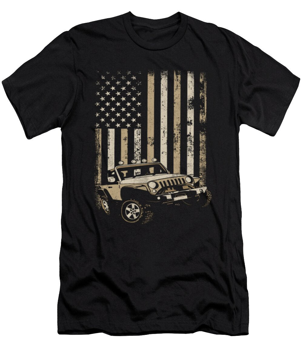 2 American Flag Jeep Vintage Tinh Tran Le Thanh T-Shirt