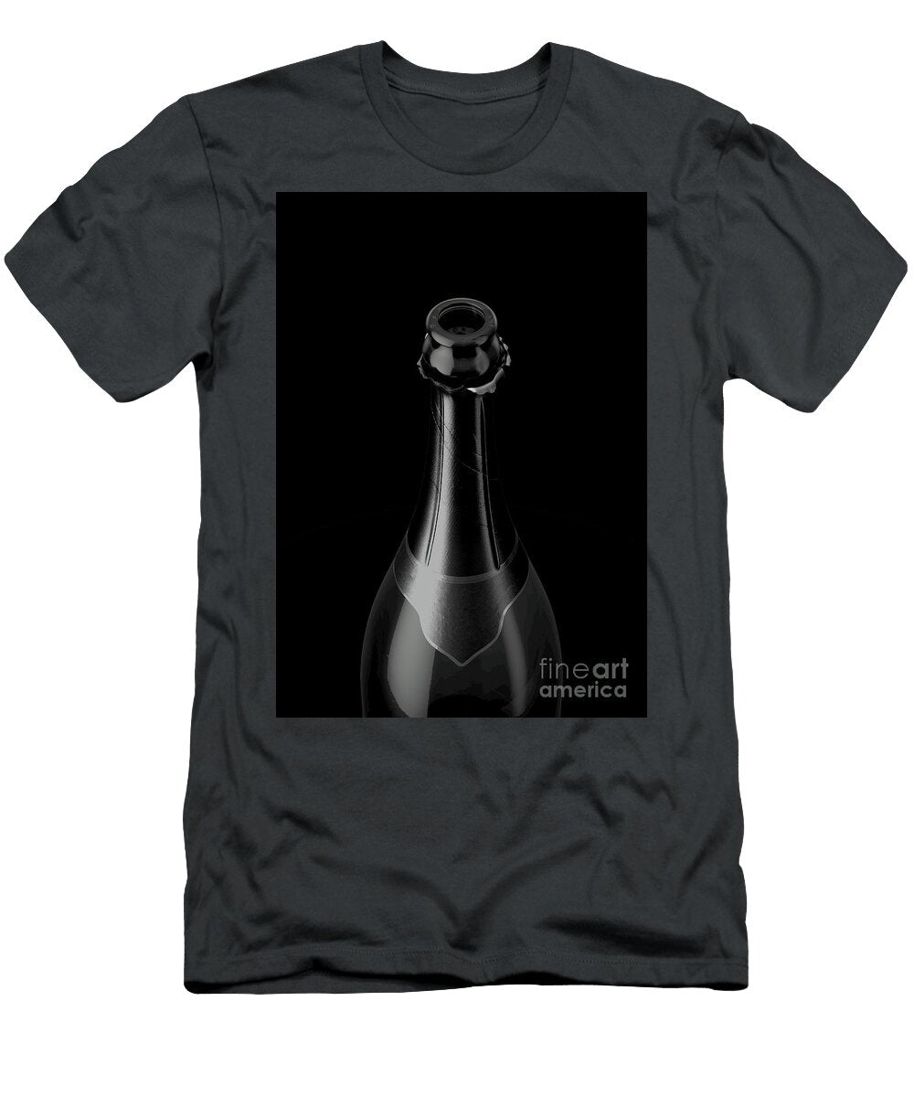 2 Black Champagne Bottle Open Neck Allan Swart T-Shirt