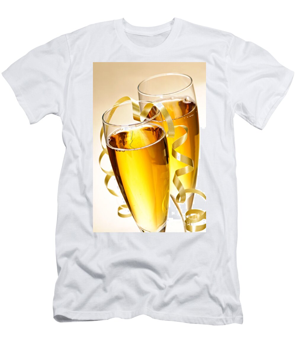 2 Champagne Glasses Elena Elisseeva T-Shirt