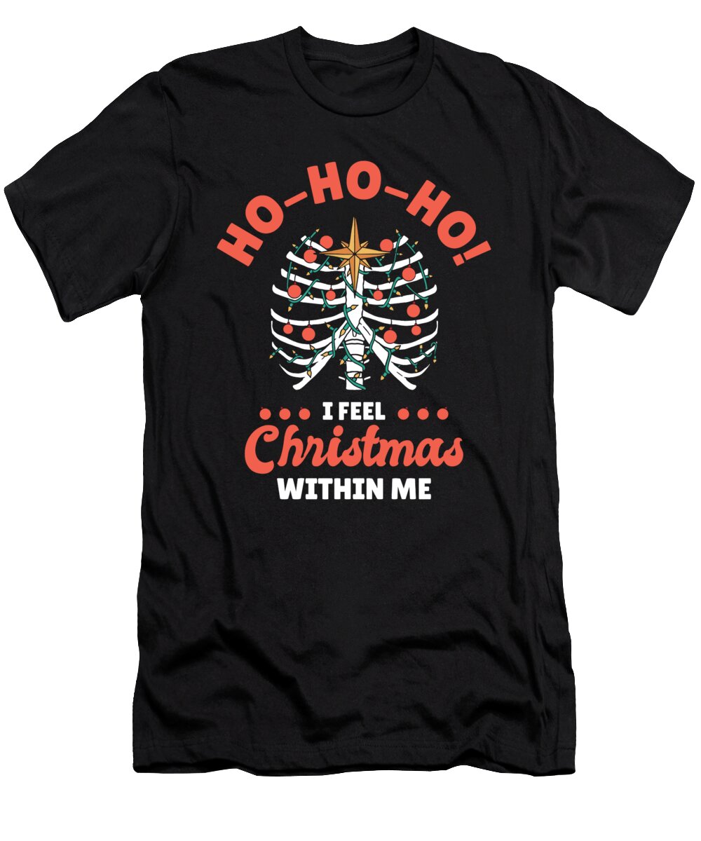 2 Christmas Holiday Skeleton Rib Cage Radiology Toms Store T-Shirt