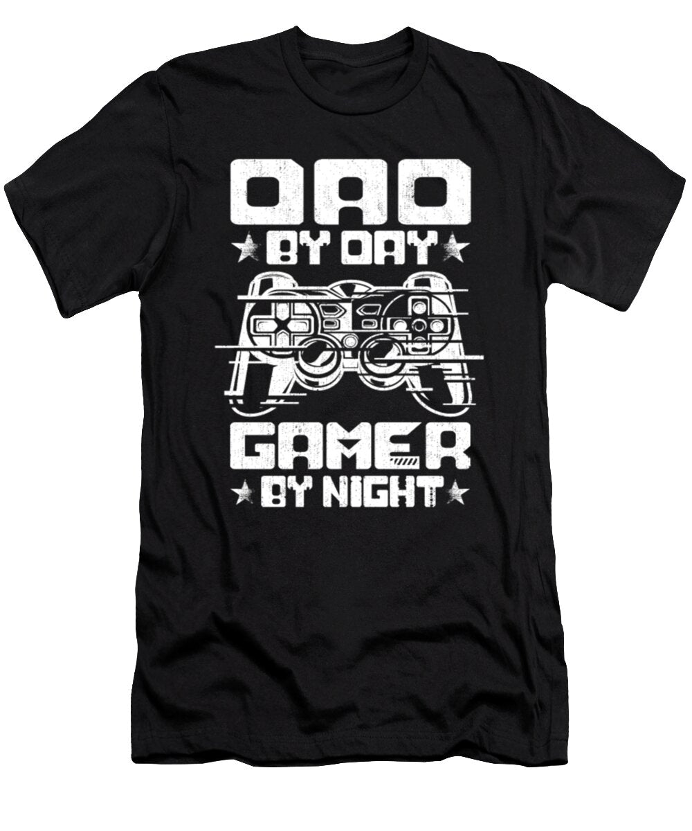 2 Dad By Day Gamer By Night Funny Dad Tinh Tran Le Thanh T-Shirt