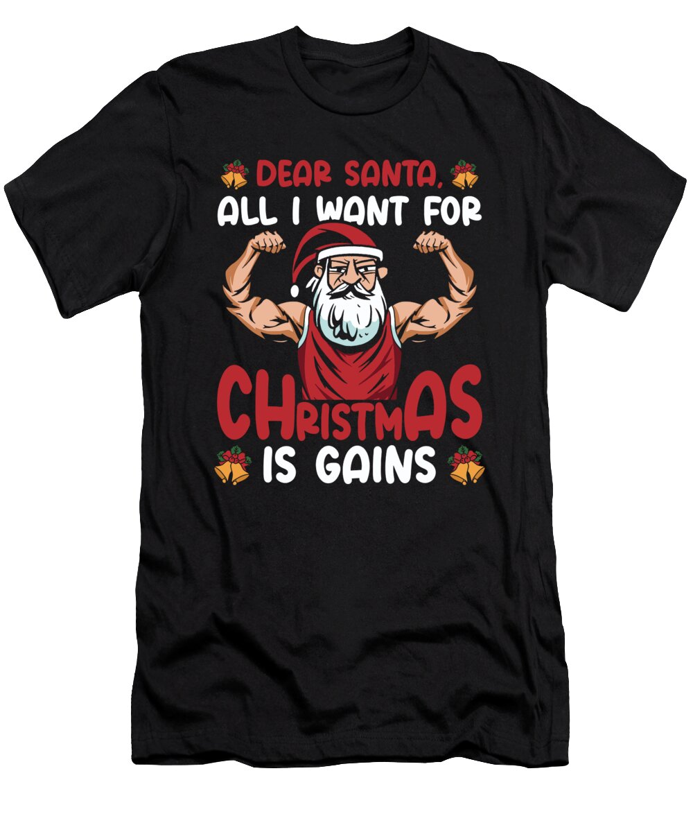 2 Dear Santa Christmas Gym Training Holiday Workout Toms Store T-Shirt