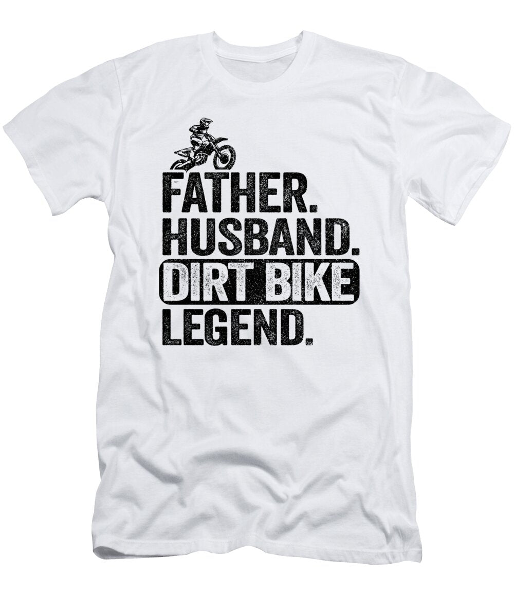 2 Father Husband Dirt Bike Legend Funny Motocross Lisa Stronzi T-Shirt
