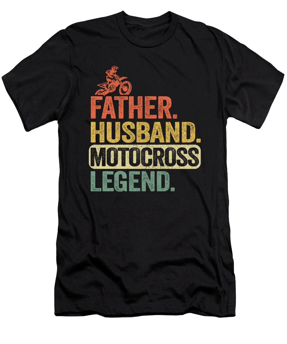 2 Father Husband Motocross Legend Funny Motocross Lisa Stronzi T-Shirt