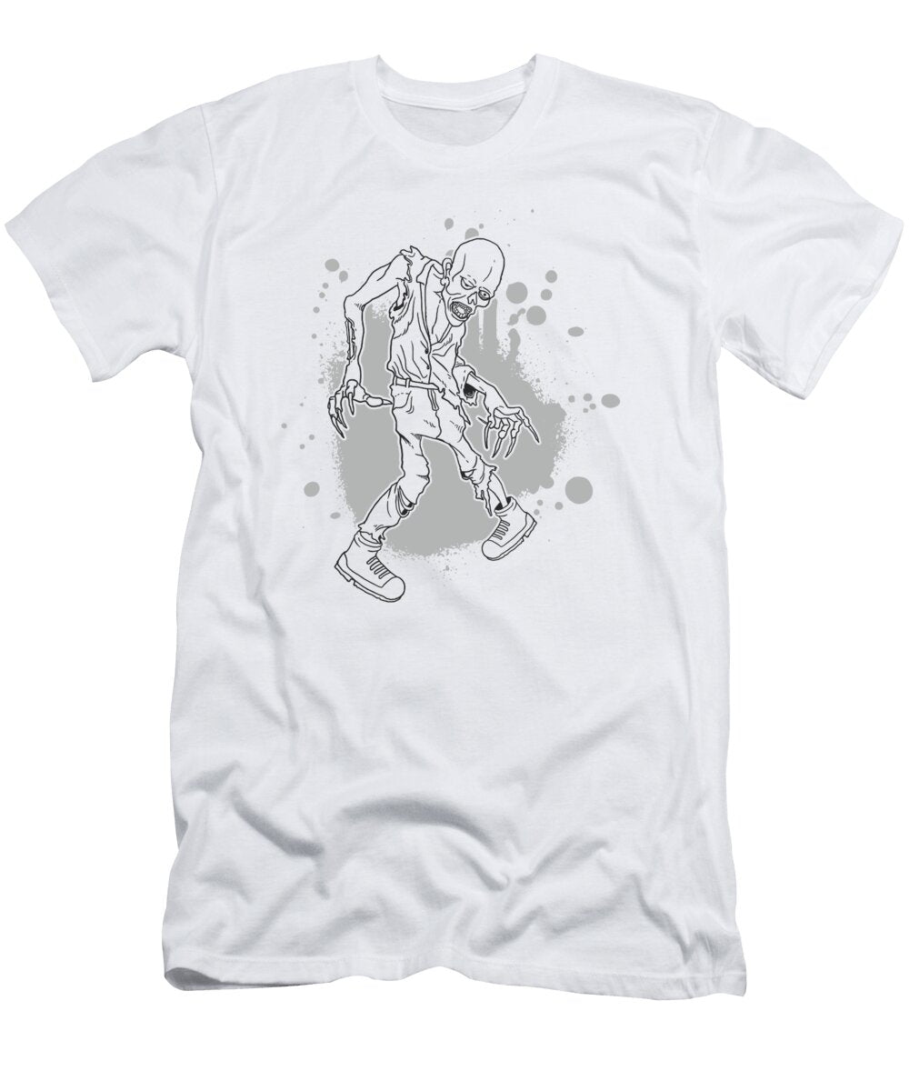 2 Halloween Zombie Drawing Zombie Lover Line Art Horror Toms Store T-Shirt
