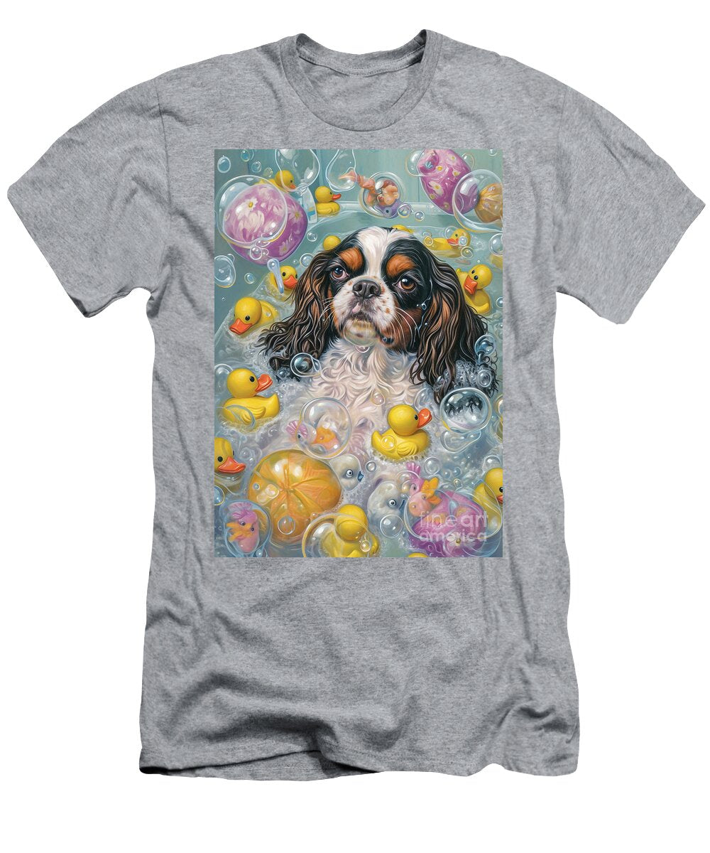 2 Japanese Spaniel Dog Enjoying a Bubbly Bath Adrien Efren T-Shirt