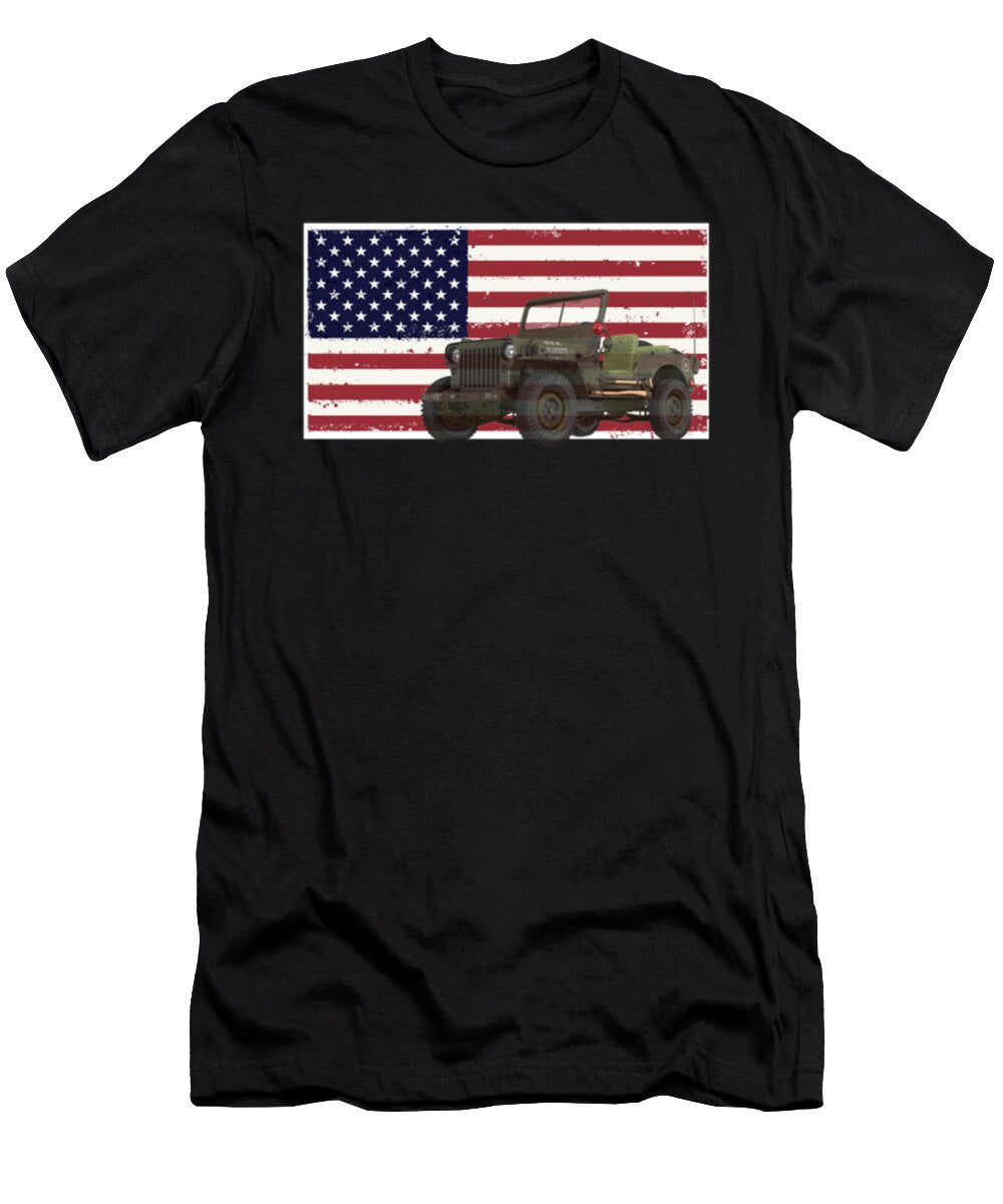2 Jeep American Flag Vintage Tinh Tran Le Thanh T-Shirt