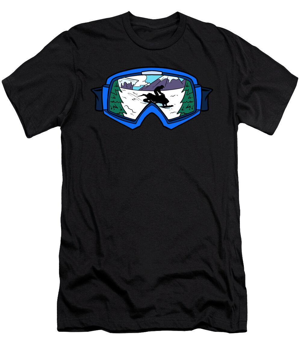 2 Motor Slede Snowmobiling Goggles Snowmobiler Colorfulsnow T-Shirt