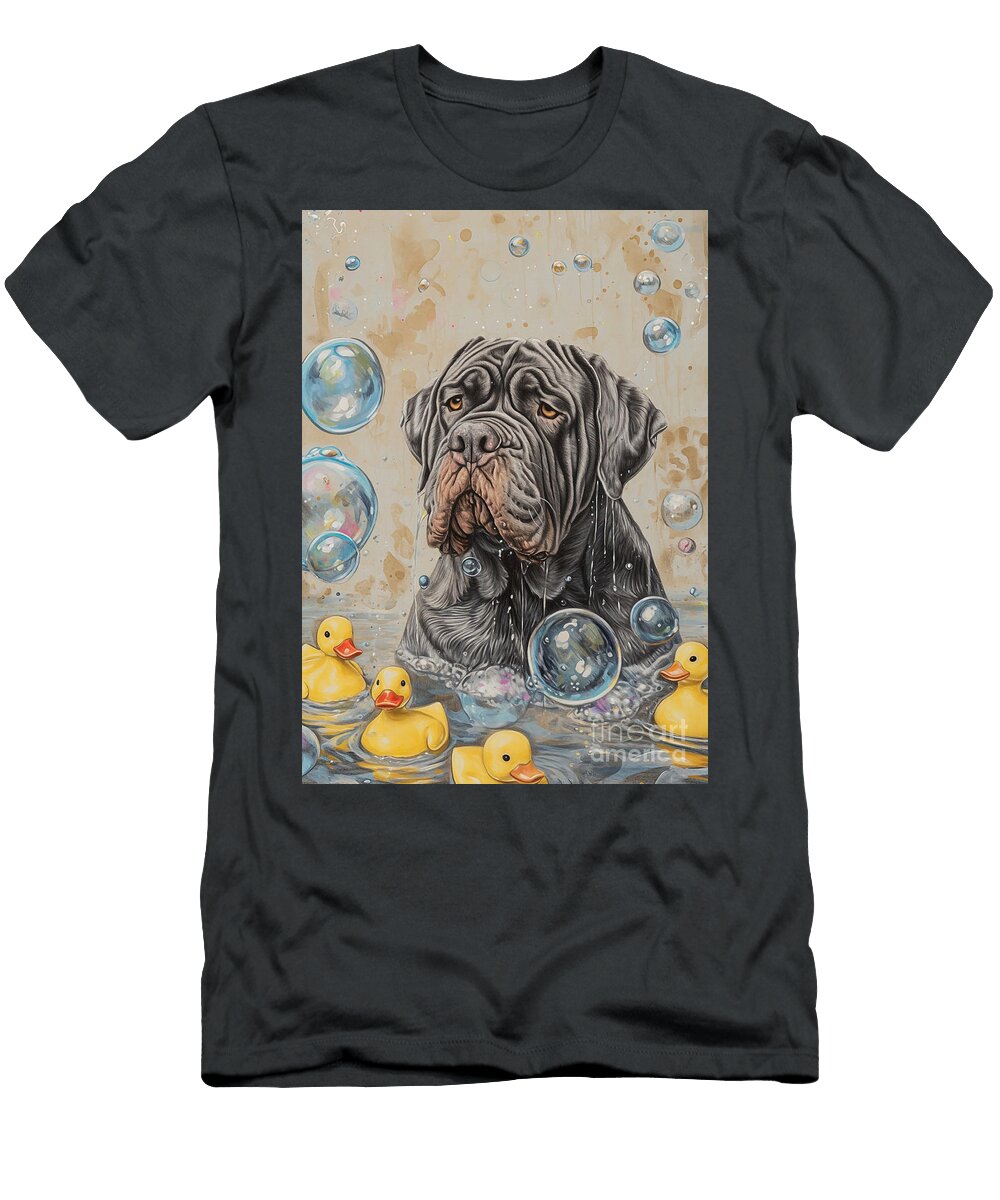 2 Neapolitan Mastiff Dog Enjoying a Bubbly Bath Adrien Efren T-Shirt