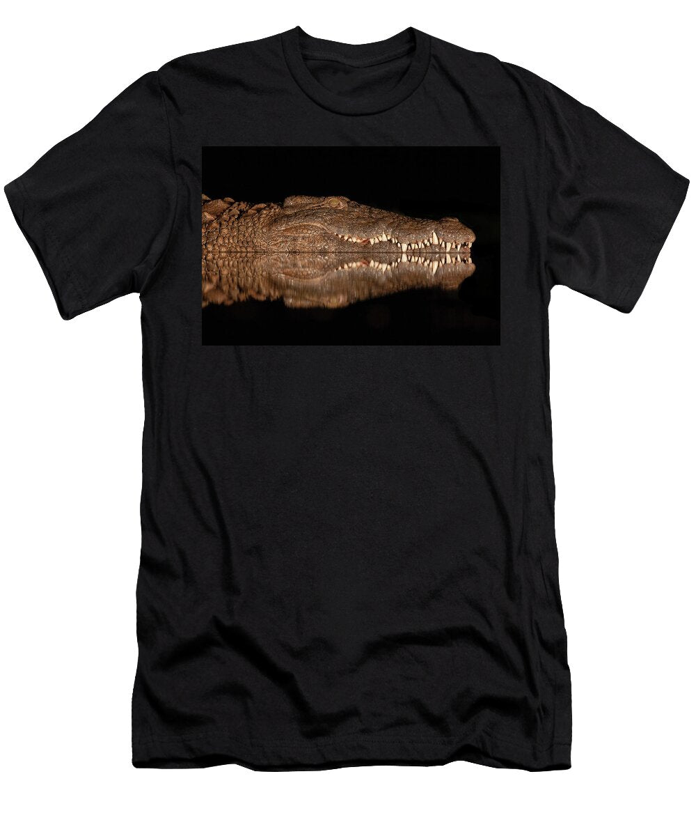 2 Nile Crocodile At Night Zimanga Private Game Reserve Ann Steve Toon Natureplcom T-Shirt