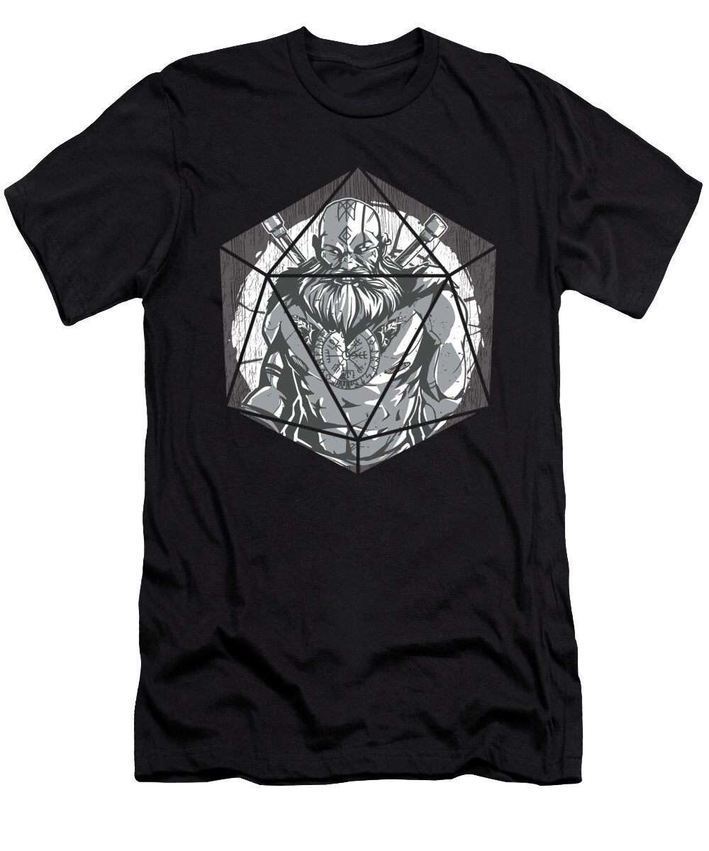 2 Nordic Mythology Viking Role Playing Dice D20 Fuzius T-Shirt