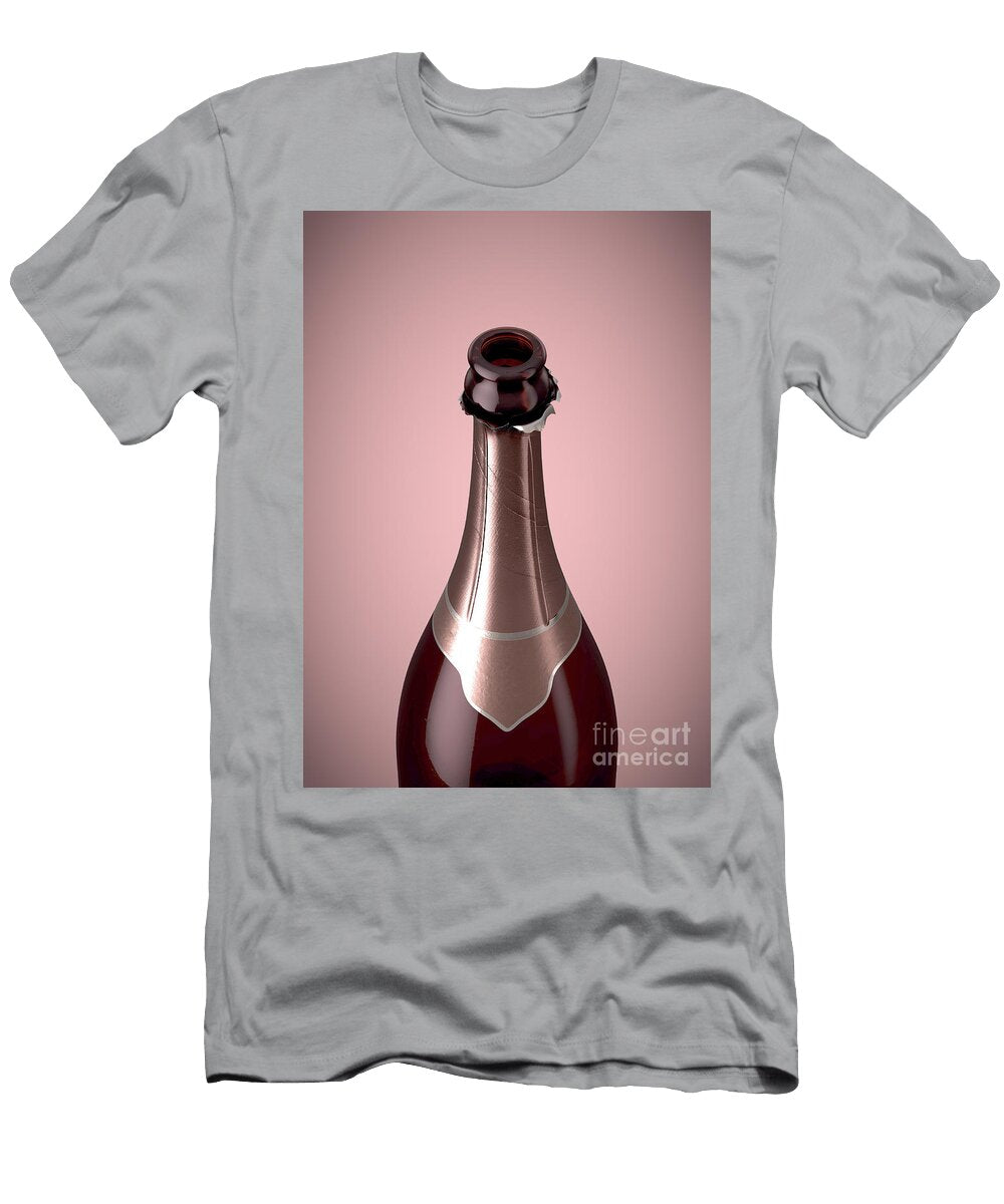 2 Pink Champagne Bottle Open Neck Allan Swart T-Shirt