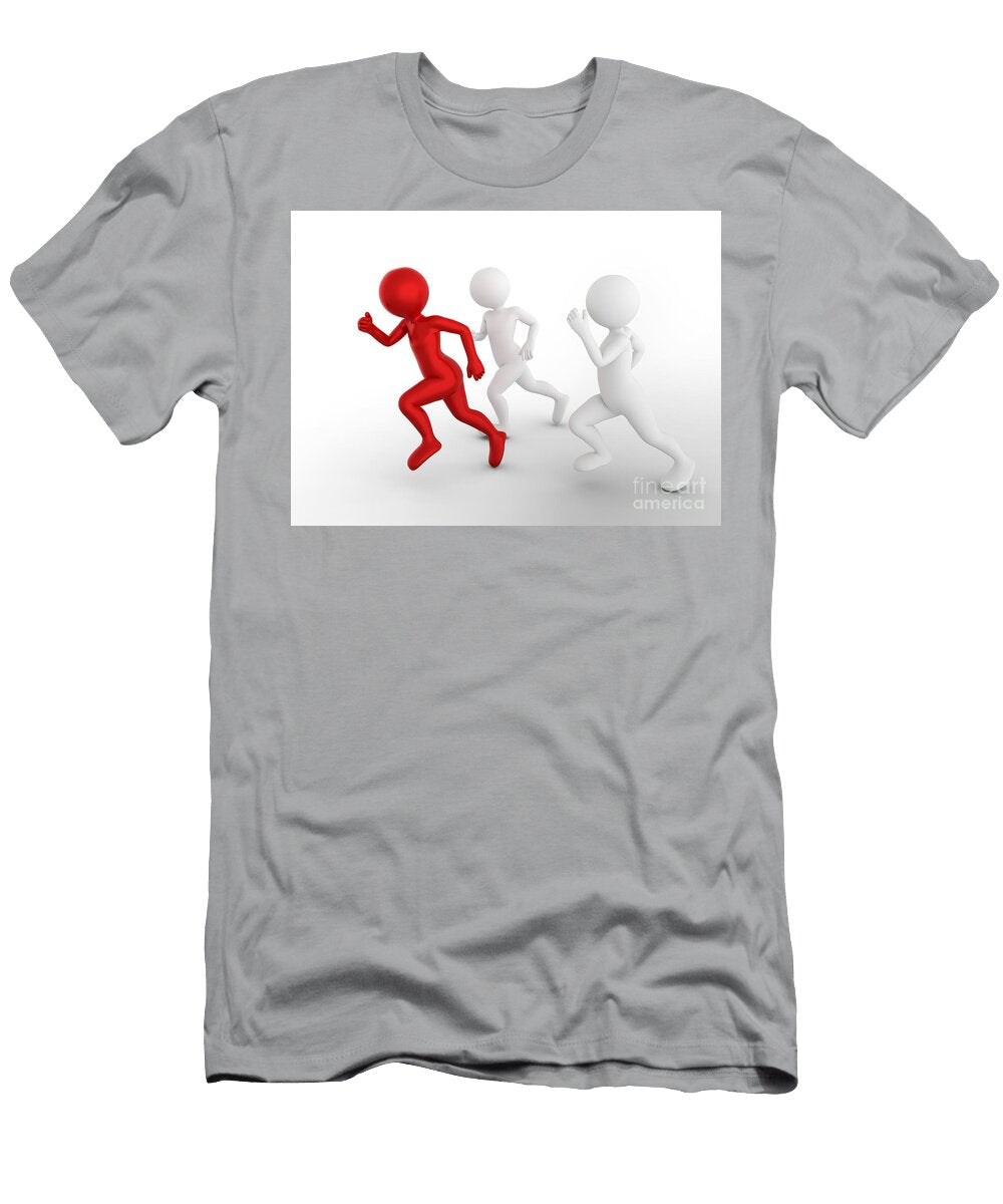 2 Running to Be the First and Win Toon Men Compete Conceptual Michal Bednarek T-Shirt