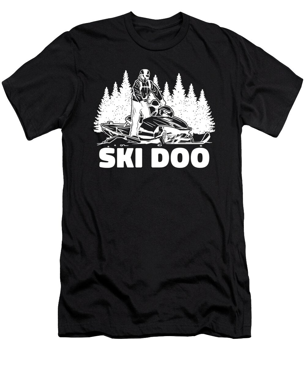 2 Snowmobile Snow Machine Crazy Squirrel T-Shirt