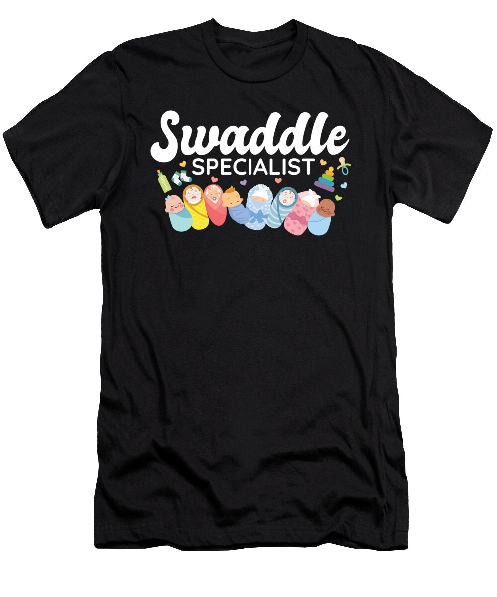 2 Swaddle Specialist Postpartum Labor and Delivery Nurse Maximus Designs T-Shirt