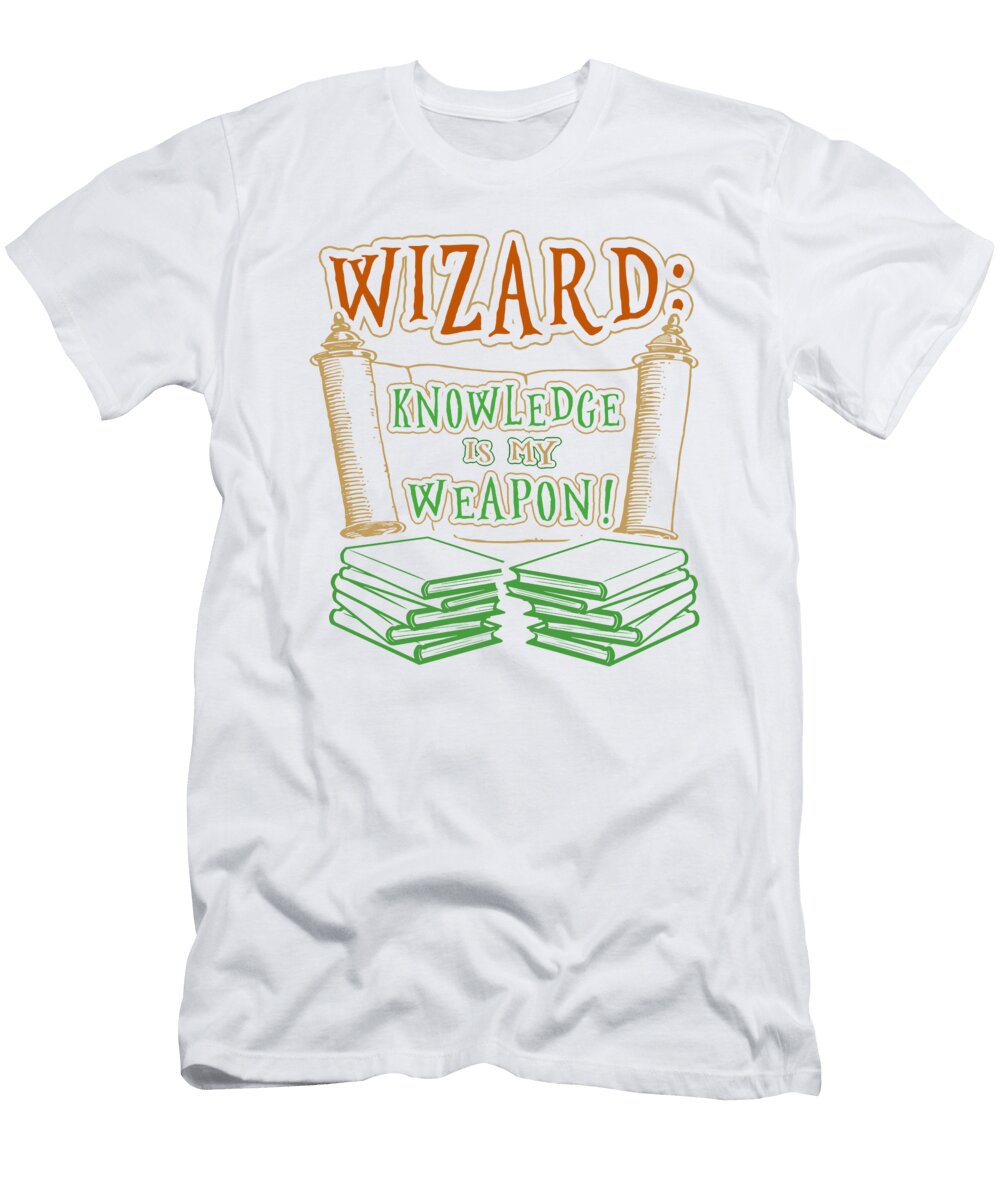 2 Wizard Lover Wizard Knowledge Is My Weapon Kanig Designs T-Shirt
