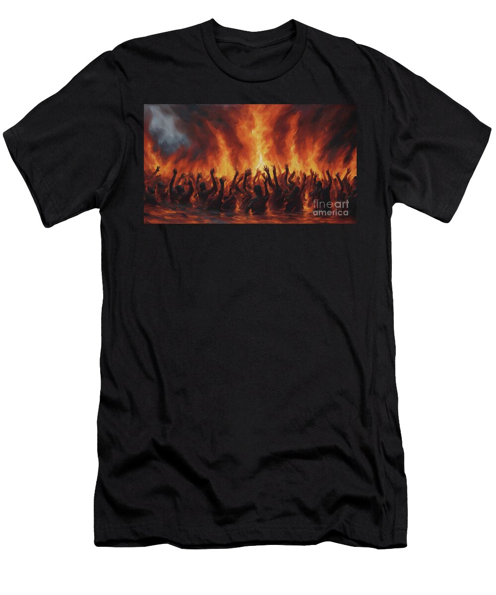 3 a Painting of Hell of Suffering and Eternal Damnation Partially Turgay Koca T-Shirt