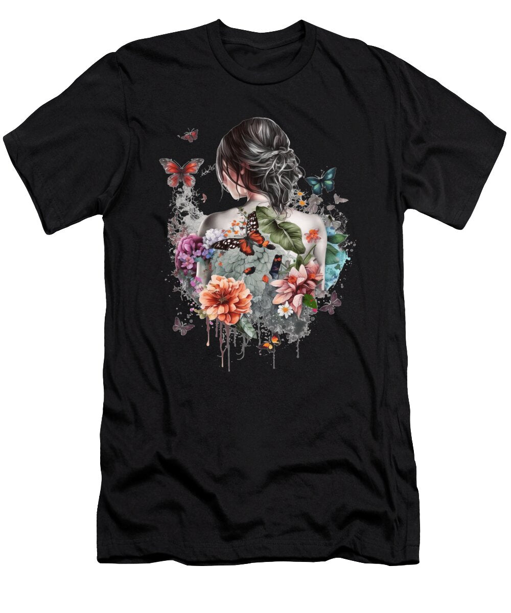3 Butterfly Girl Lady of Butterflies Heidi Joyce T-Shirt