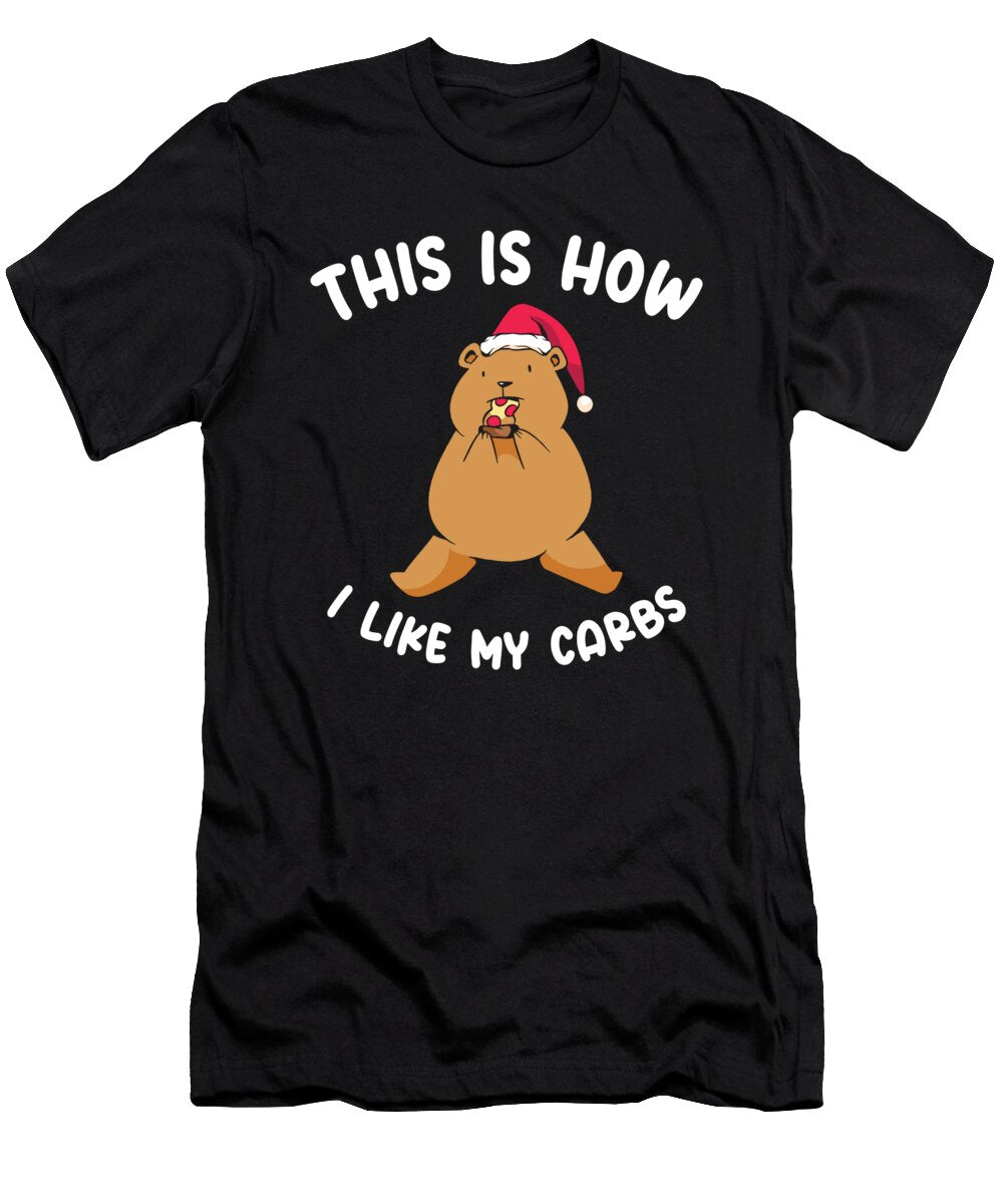 3 Christmas Bear Foodie Holiday Pizza Fast Food Carbs Toms Store T-Shirt