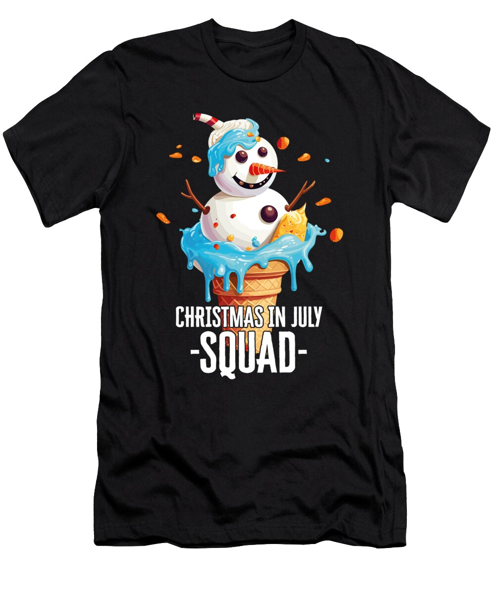 3 Christmas in July Snowman Ice Cream Toms Store T-Shirt