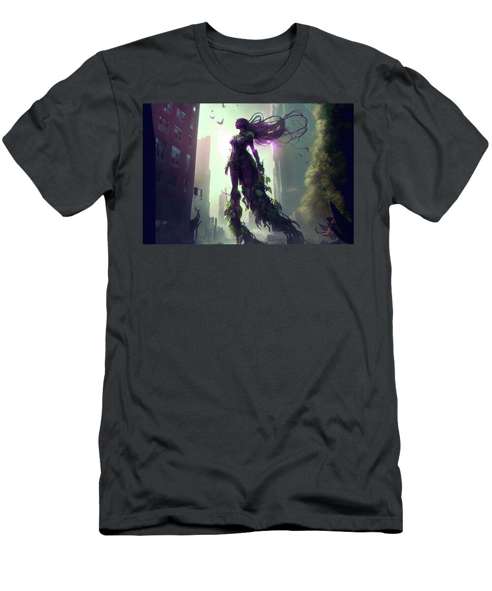 3 Giants Vines Attack the City Beautiful Witch Watch Jacques Evangelista T-Shirt