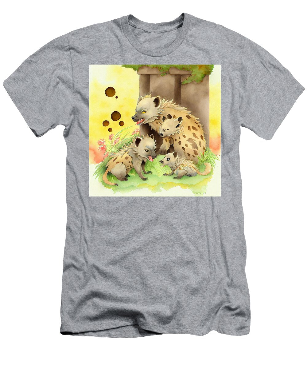 3 Hyena Family Nihonga Japanese Traditional Pain By Asar Studios Celestial Images T-Shirt