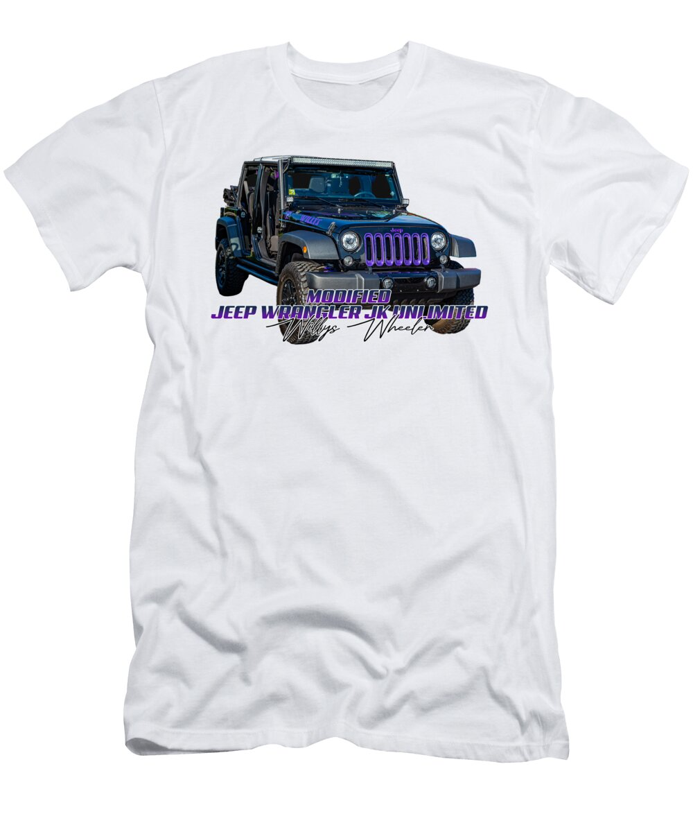 3 Modified Jeep Wrangler Jk Unlimited Willys Wheeler Gestalt Imagery T-Shirt