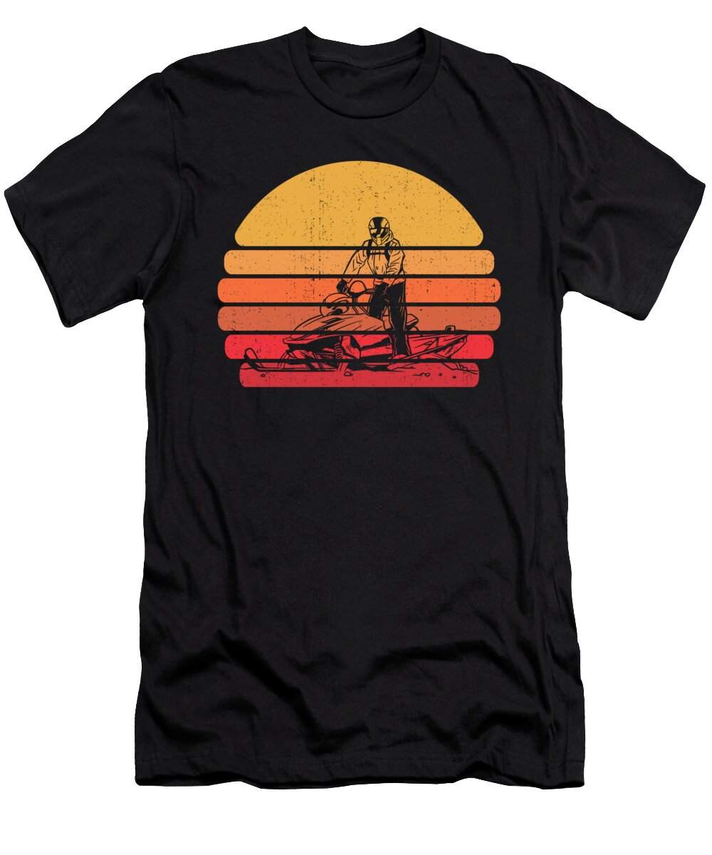 3 Retro Snowmobile Vintage Snow Machine Crazy Squirrel T-Shirt