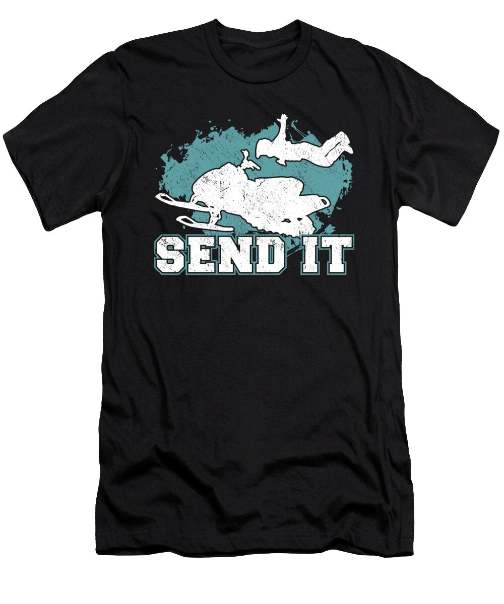 3 Snowmobile Snow Machine Crazy Squirrel T-Shirt