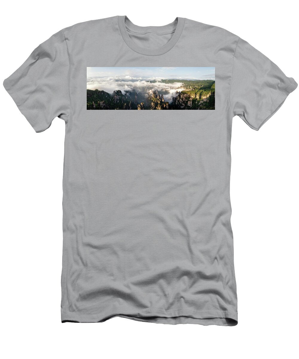 3 Tianzi Mountain Pillars Mist Zhanjiajie Sonny Ryse T-Shirt