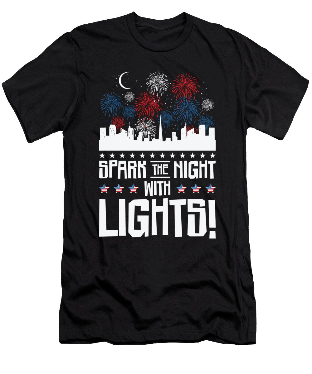 3 USA Independence Patriotic American Flag Fireworks Toms Store T-Shirt