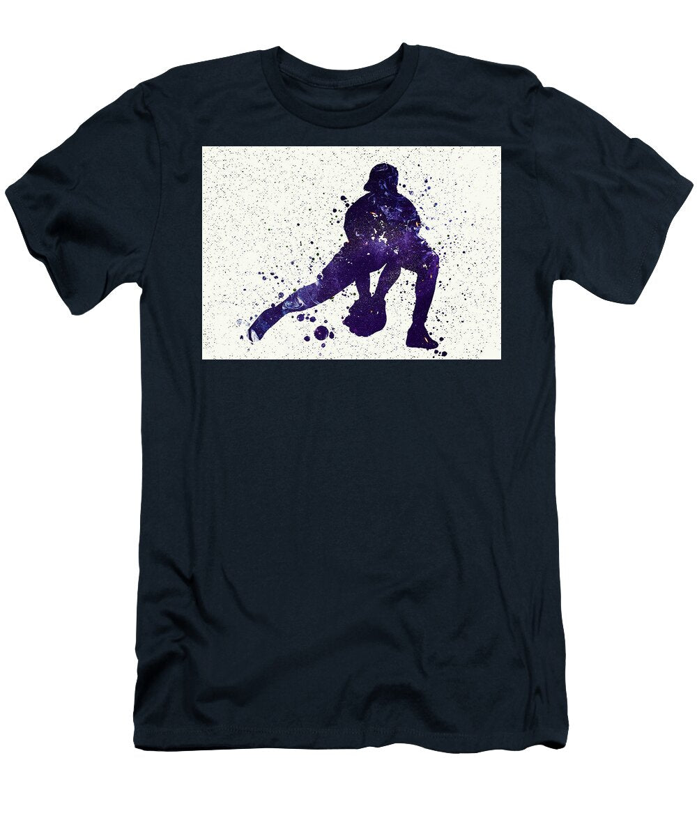 3 Watercolor Baseball Player Watercolor Print Softball Catcher Print Baseball Art Wall Baseball Poster Leith Huber T-Shirt